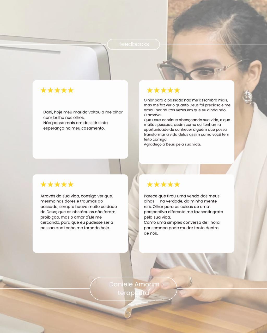 Feedbacks de clientes de Daniele Amorim 1
